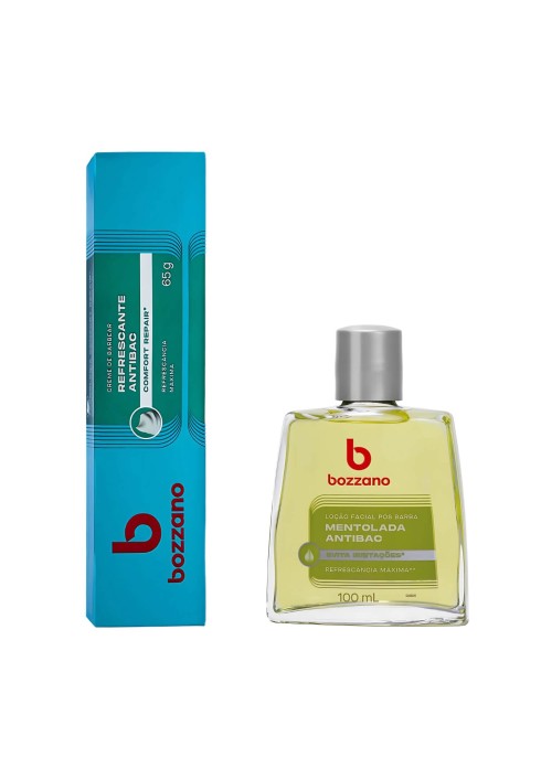 Kit Creme de Barbear e Loção Pós Barba Bozzano Mentolada Antibac — BOZZANO