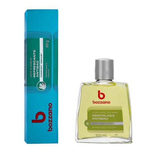 Creme de Barbear e Loção Pós Barba Bozzano Mentolada Antibac