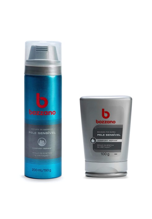 Kit Espuma de Barbear e Pós Barba Bozzano Pele Sensível — BOZZANO