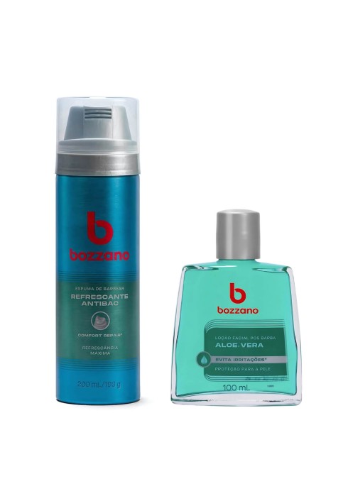 Kit Espuma de Barbear Refrescante e Loção Pós Barba Bozzano Aloe Vera — BOZZANO