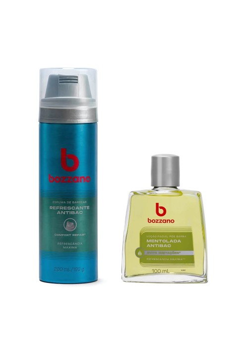 Kit Espuma de Barbear e Loção Pós Barba Bozzano Mentolada Antibac — BOZZANO