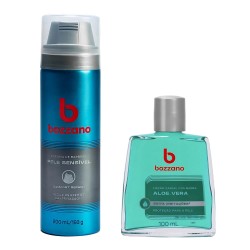 Kit Espuma de Barbear Pele Sensível e Loção Pós Barba Bozzano Aloe Vera