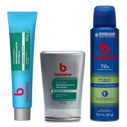 Kit Bozzano Antibac: Creme de Barbear, Gel Pós-Barba e Desodorante 72h