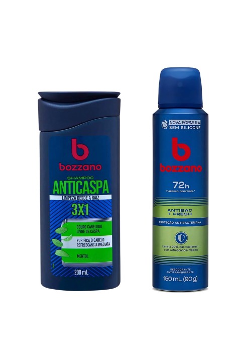 Kit Bozzano: Shampoo Anticaspa 200ml + Desodorante Antibac Fresh 72h — BOZZANO