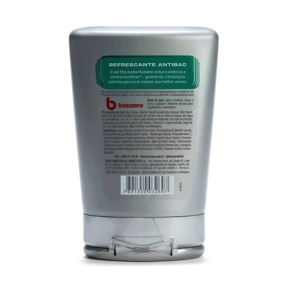 Kit 2 Unidades Gel Pós Barba Bozzano Refrescante Antibac 100g — BOZZANO