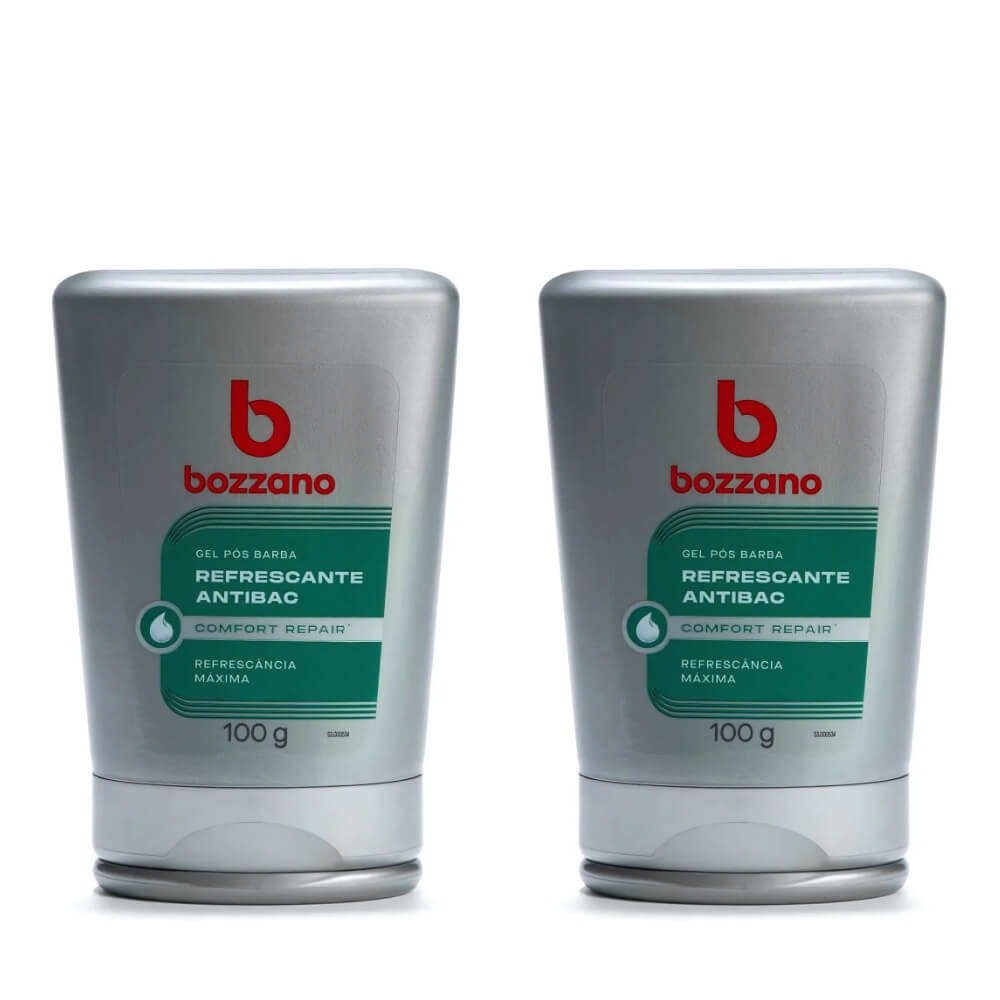 Kit 2 Unidades Gel Pós Barba Bozzano Refrescante Antibac 100g — BOZZANO