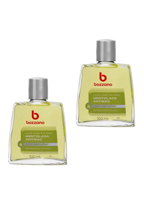 Kit 2 Unidades Loção Pós Barba Bozzano Mentolada Antibac 100ml — BOZZANO