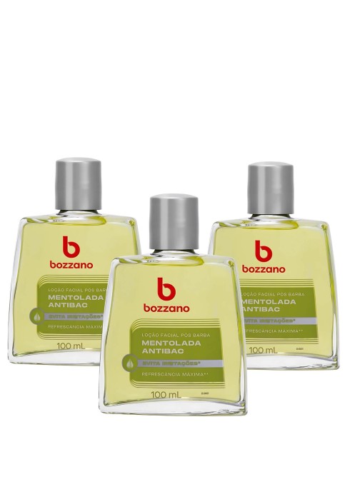 Kit 3x Loção Pós Barba Bozzano Mentolada Antibac 100ml — BOZZANO