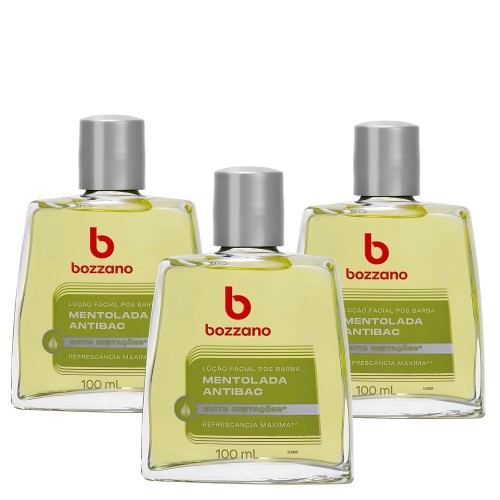 Loção Pós-Barba Bozzano Mentolada Antibac 100ml - 3 unidades