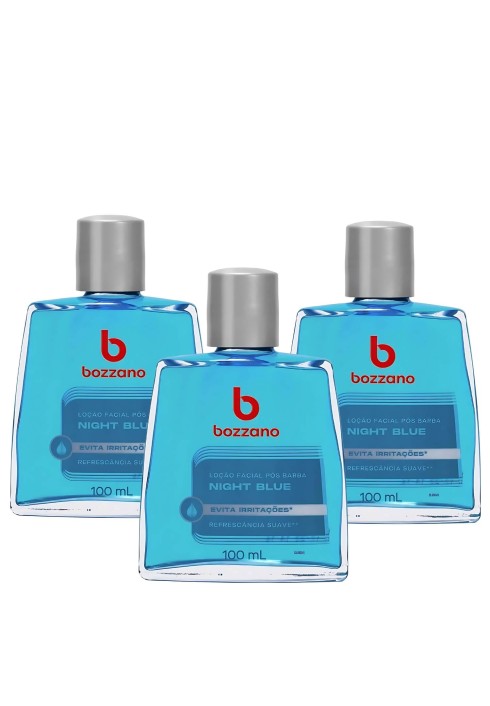 Kit 3 Loção Pós Barba Bozzano Night Blue Suave 100ml — BOZZANO