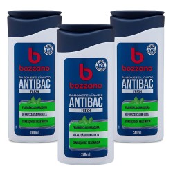 Kit 3 Unidades Sabonete Líquido Bozzano Antibac Fresh 240ml Kit 3 Unidades Sabonete Líquido Bozzano Antibac Fresh 240ml