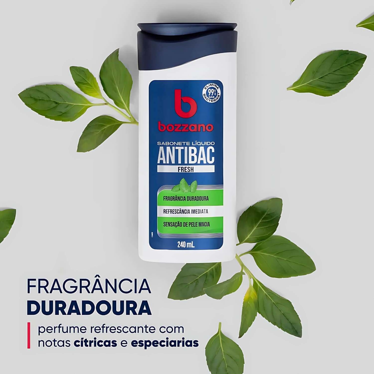 Kit 3 Unidades Sabonete Líquido Bozzano Antibac Fresh 240ml — BOZZANO