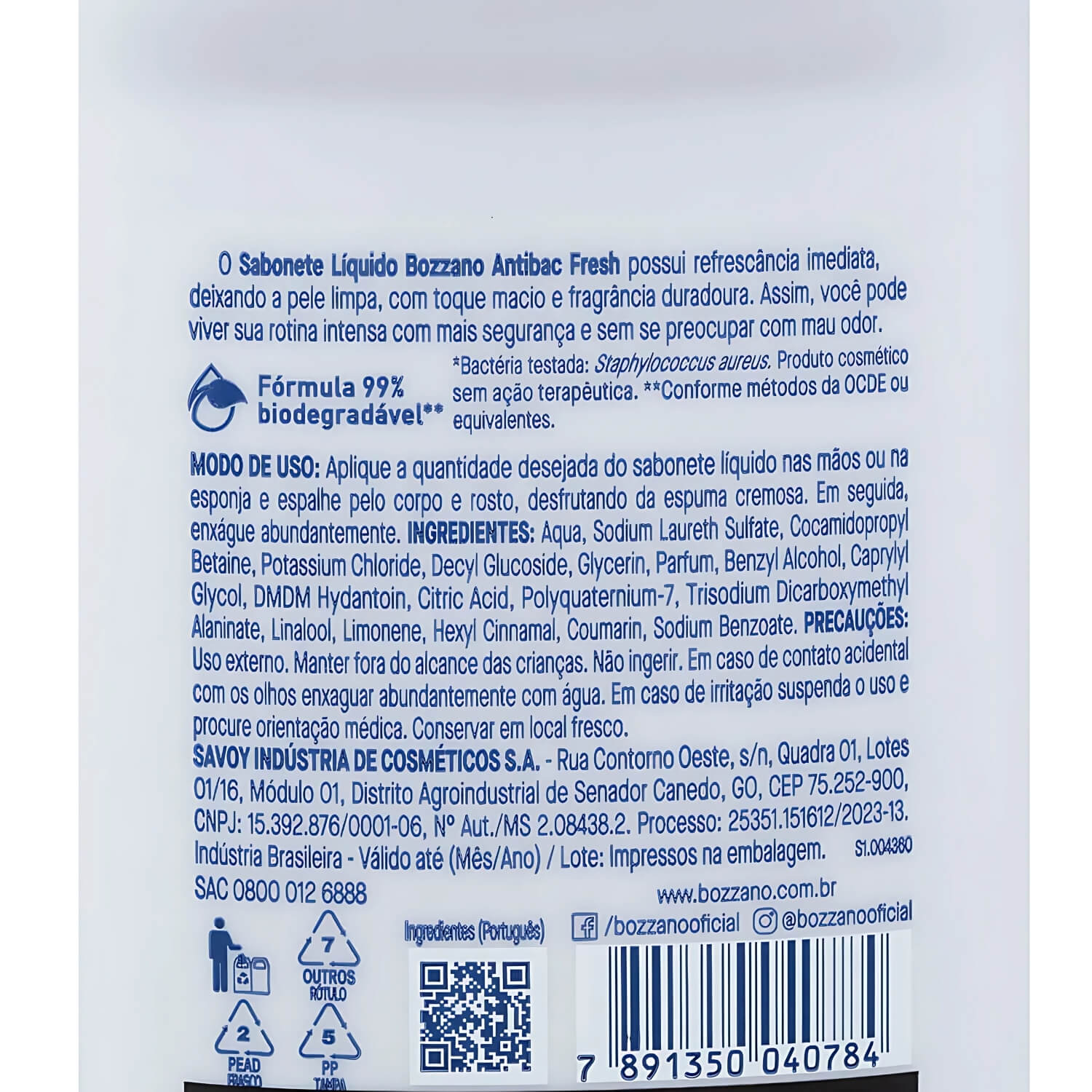 Kit 3 Unidades Sabonete Líquido Bozzano Antibac Fresh 240ml — BOZZANO