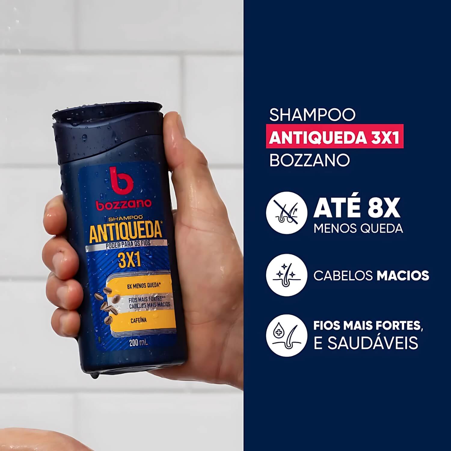 Shampoo para Cabelo Antiqueda 3x1 Bozzano 200ml — BOZZANO