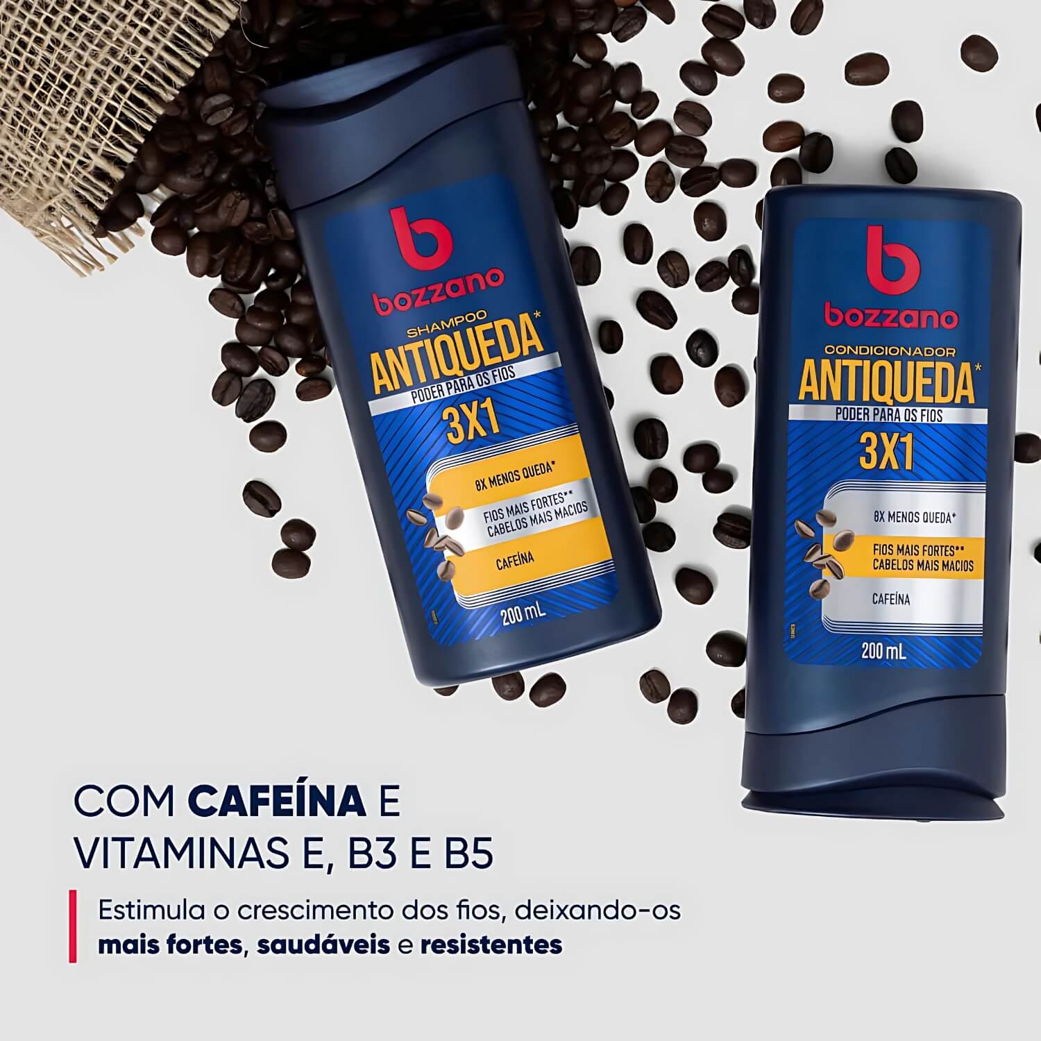 Shampoo para Cabelo Antiqueda 3x1 Bozzano 200ml — BOZZANO