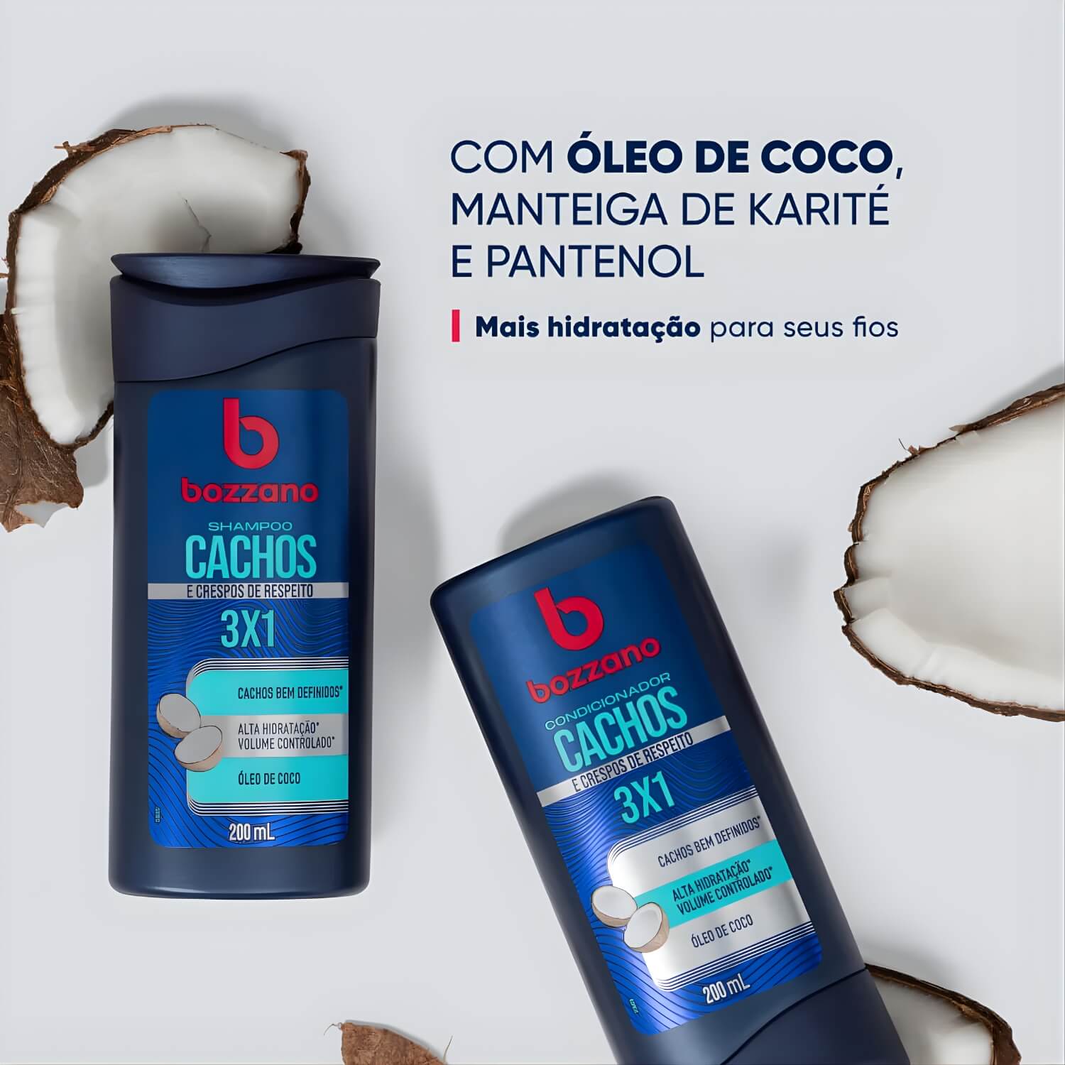 Shampoo para Cabelo Cachos e Crespos 3x1 Bozzano 200ml — BOZZANO