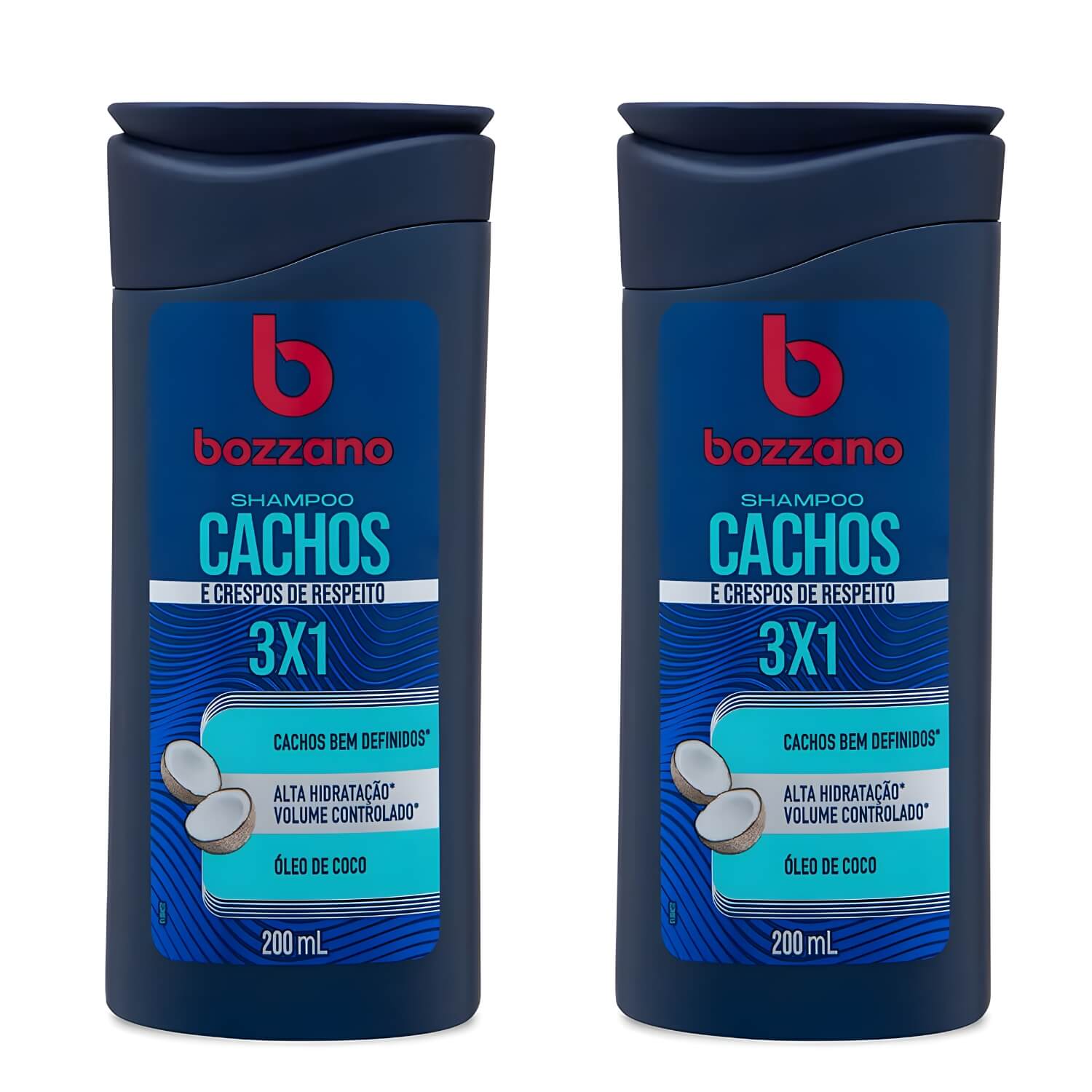 Kit 2 Unidades Shampoo 3 em 1 Bozzano Cachos e Crespos 200ml — BOZZANO