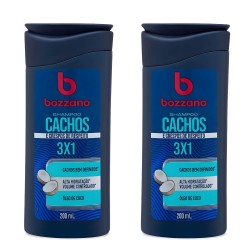 Kit 2 Unidades Shampoo 3 em 1 Bozzano Cachos e Crespos 200ml