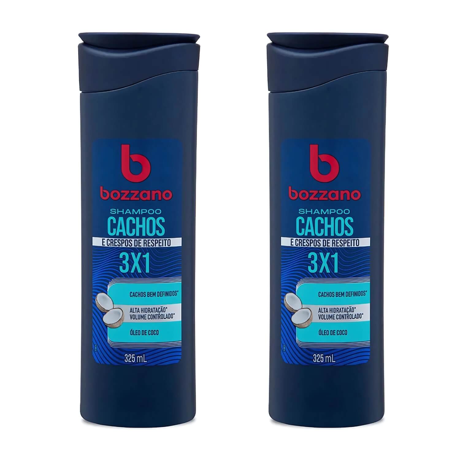Kit 2x Shampoo Cachos e Crespos 3x1 Bozzano 325ml — BOZZANO