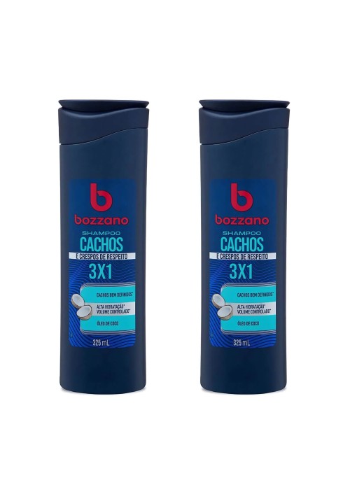 Kit 2x Shampoo Cachos e Crespos 3x1 Bozzano 325ml — BOZZANO