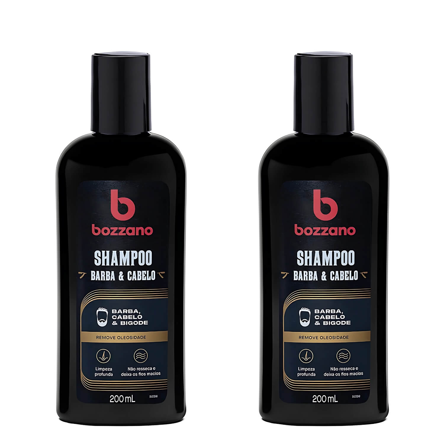 Kit 2 Unidades Shampoo para Barba, Cabelo e Bigode Bozzano 200ml — BOZZANO