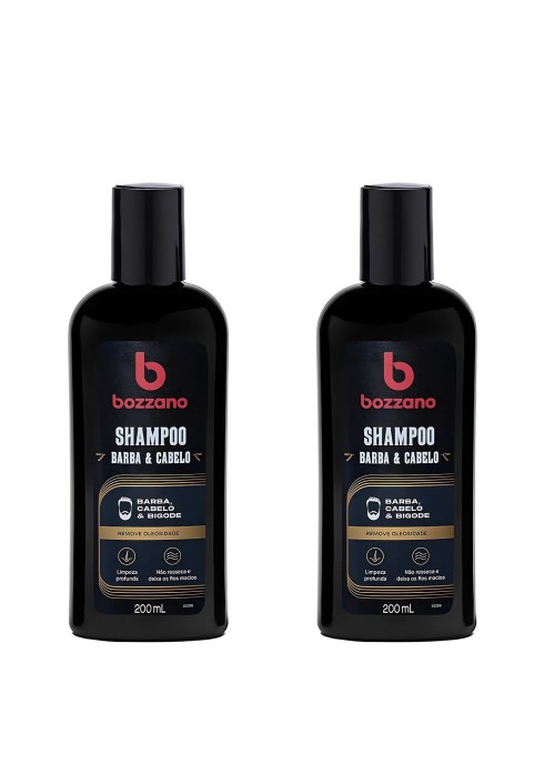 Kit 2 Unidades Shampoo para Barba, Cabelo e Bigode Bozzano 200ml — BOZZANO
