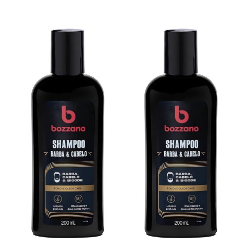 Kit 2 Shampoo para Barba, Cabelo e Bigode Bozzano 200ml
