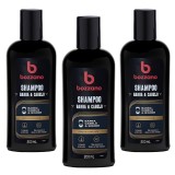 Kit 3 Shampoo para Barba, Cabelo e Bigode Bozzano 200ml — BOZZANO
