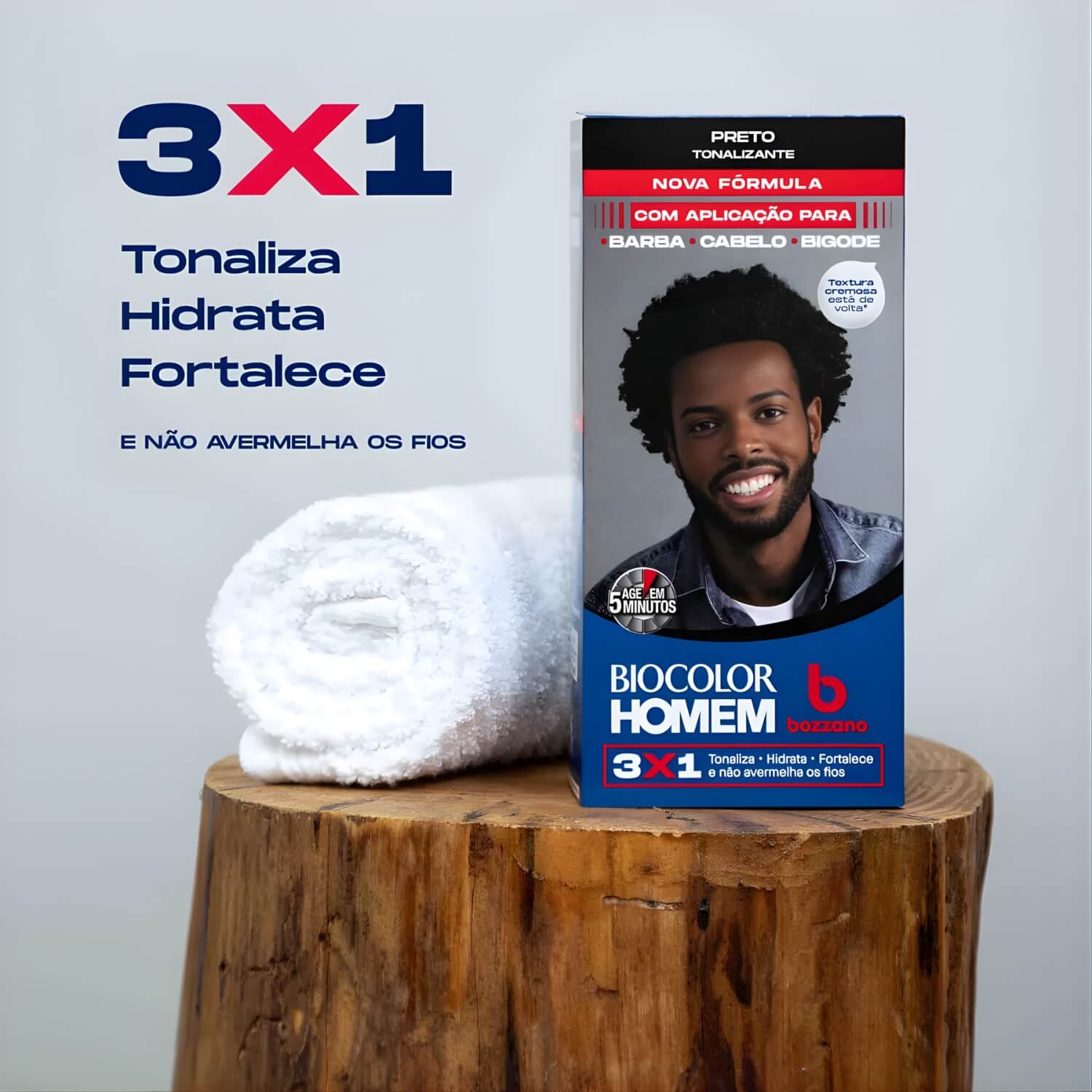 Kit 3 Tonalizantes Biocolor Homem 3x1 Bozzano Preto — BOZZANO