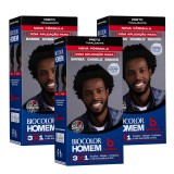 Kit 3 Tonalizantes Biocolor Homem 3x1 Bozzano Preto — BOZZANO