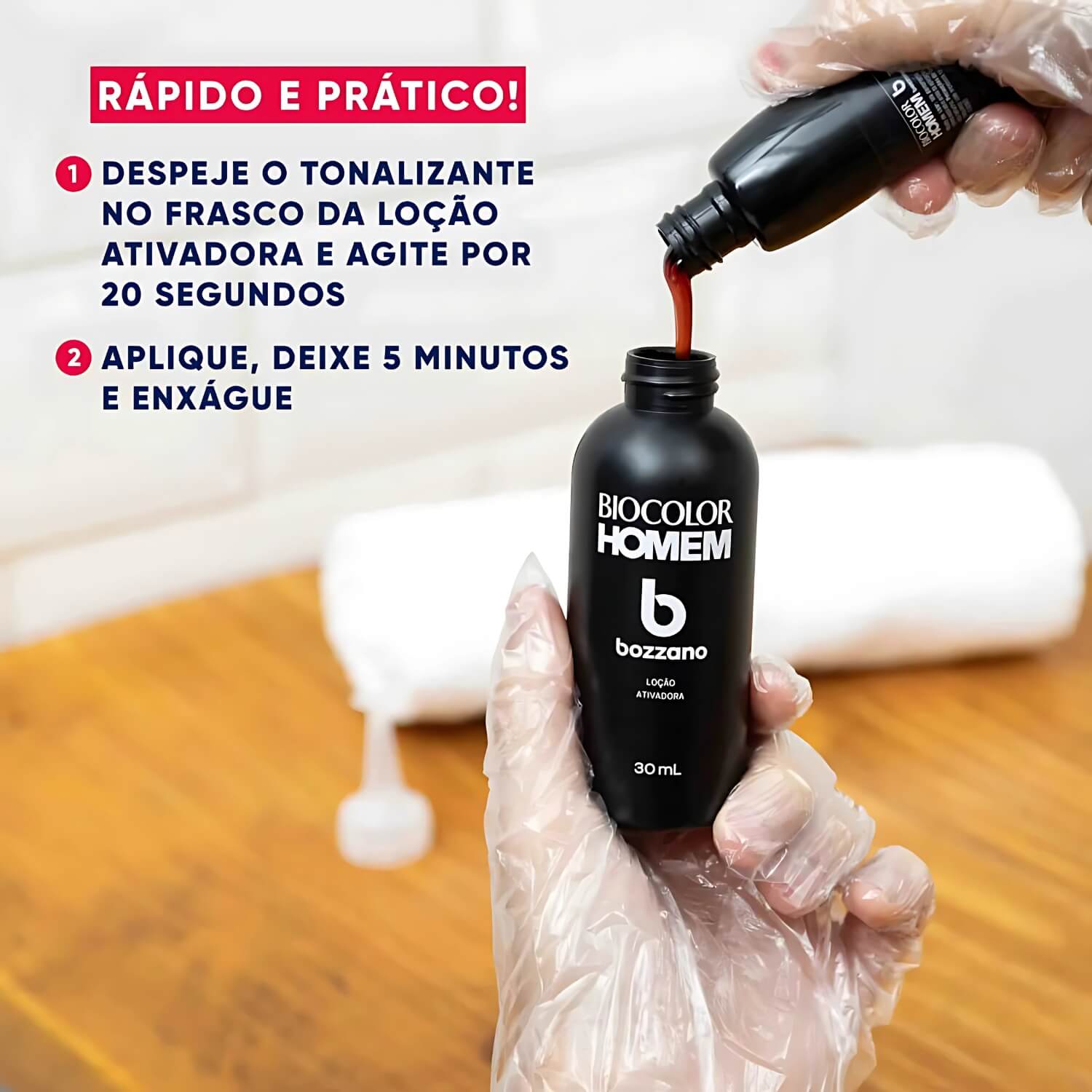 Kit 3 Tonalizantes Biocolor Homem 3x1 Bozzano Castanho Escuro — BOZZANO