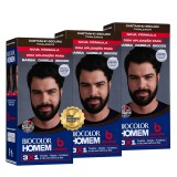 Kit 3 Tonalizantes Biocolor Homem 3x1 Bozzano Castanho Escuro — BOZZANO