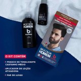 Kit 2 Tonalizantes Biocolor Homem 3x1 Bozzano Castanho Médio — BOZZANO