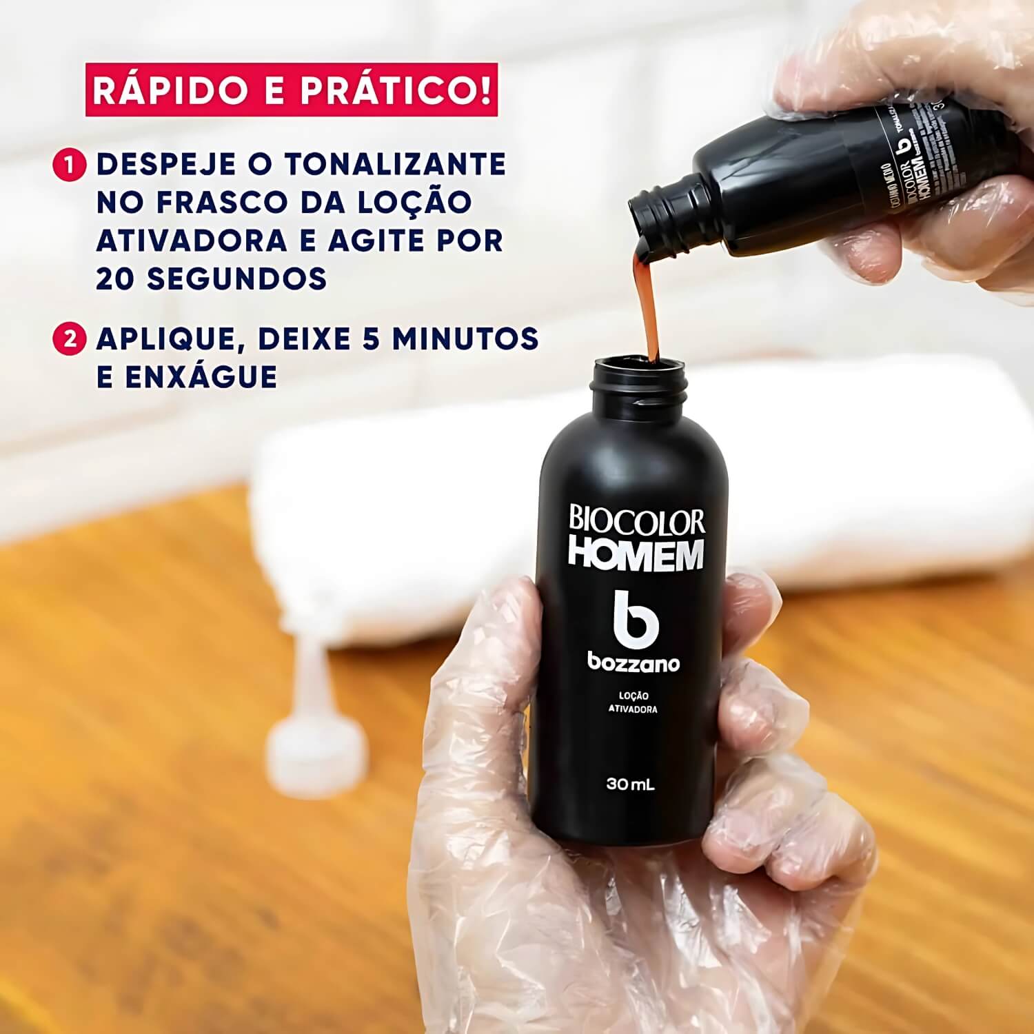 Kit 2 Tonalizantes Biocolor Homem 3x1 Bozzano Castanho Médio — BOZZANO