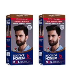 Tonalizante Biocolor Homem 3x1 Bozzano Castanho Medio - 2 unidades