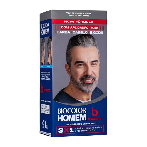 Tonalizante Biocolor Homem 3x1 Bozzano Redução Grisalhos