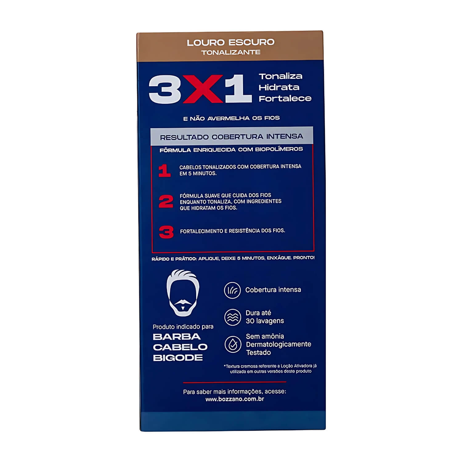 Kit 3 Tonalizantes Biocolor Homem 3x1 Bozzano Louro Escuro — BOZZANO