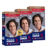 Kit 3 Tonalizantes Biocolor Homem 3x1 Bozzano Louro Escuro — BOZZANO