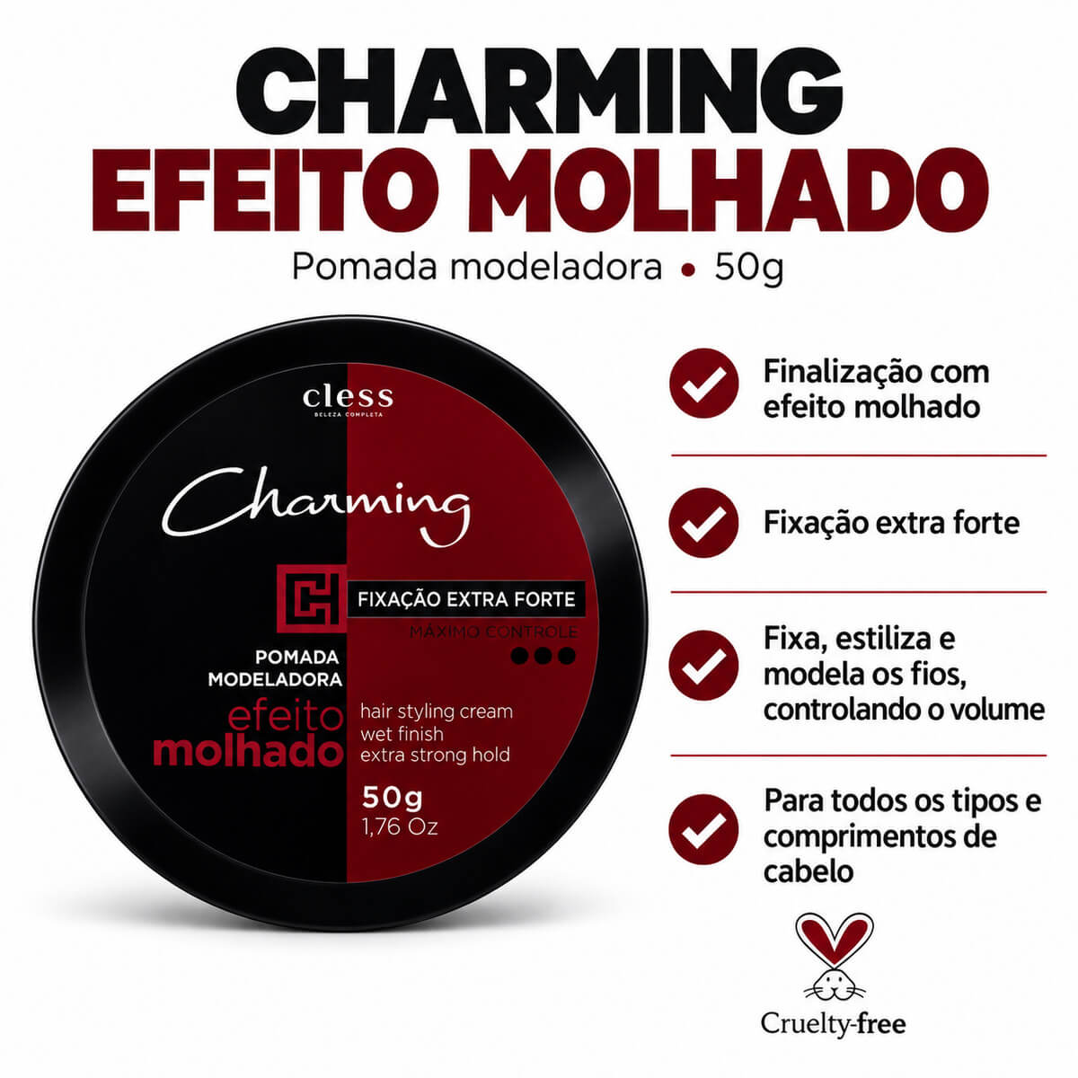 Kit 2 Pomadas Charming Extra Forte Efeito Molhado — CHARMING