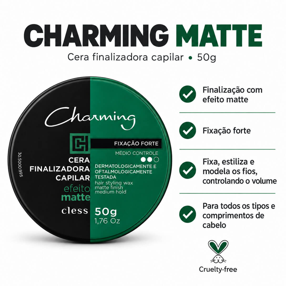 Kit 2 Pomada Modeladora Charming Matte Fixação Forte — CHARMING