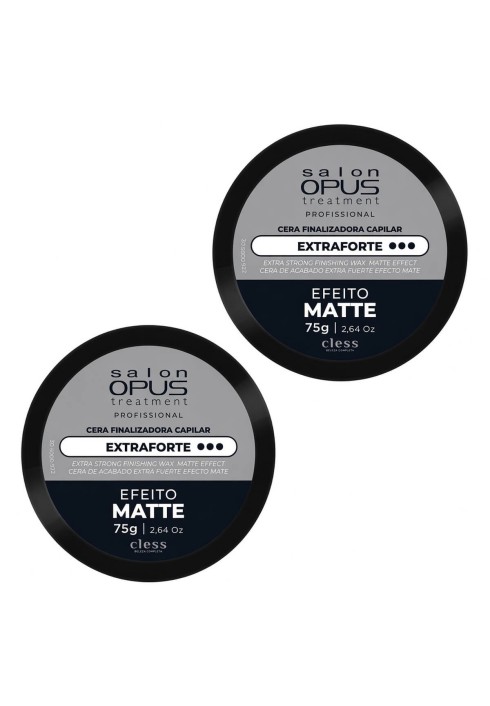 Kit 2 Cera Modeladora Salon Opus Cless Matte Extra Forte — CHARMING