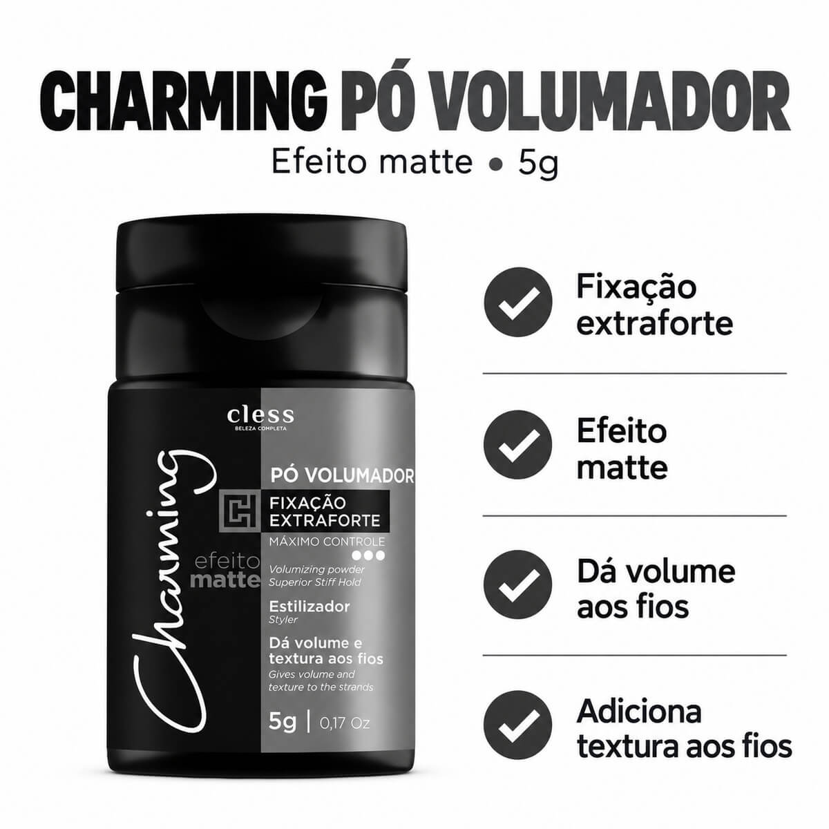 Kit 2 Pó Volumador Charming Cless Extra Forte — CHARMING