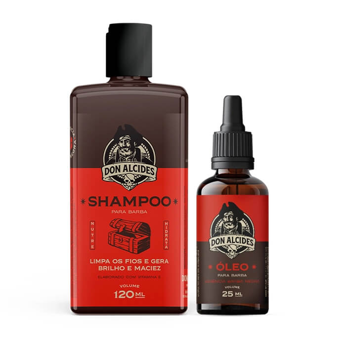 Kit para Barba Shampoo + Óleo Don Alcides Barba Negra — DON ALCIDES