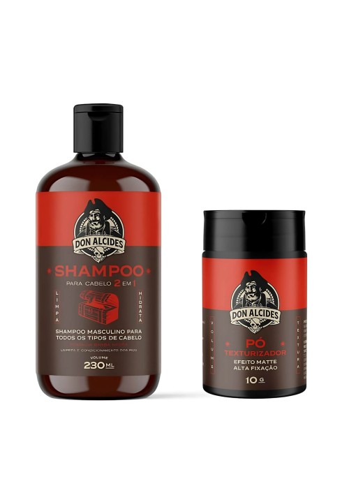 Shampoo de Cabelo 2x1 + Pomada Em Pó Don Alcides Barba Negra — DON ALCIDES