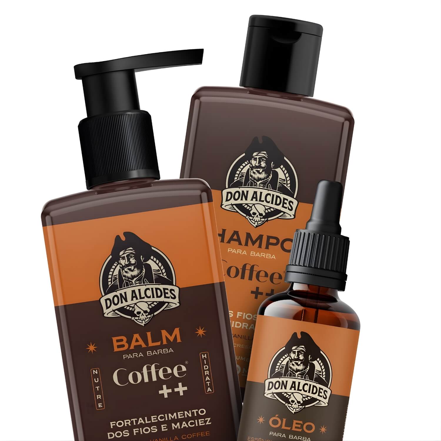Kit Para Barba Shampoo + Balm + Óleo Don Alcides Coffee Café — DON ALCIDES