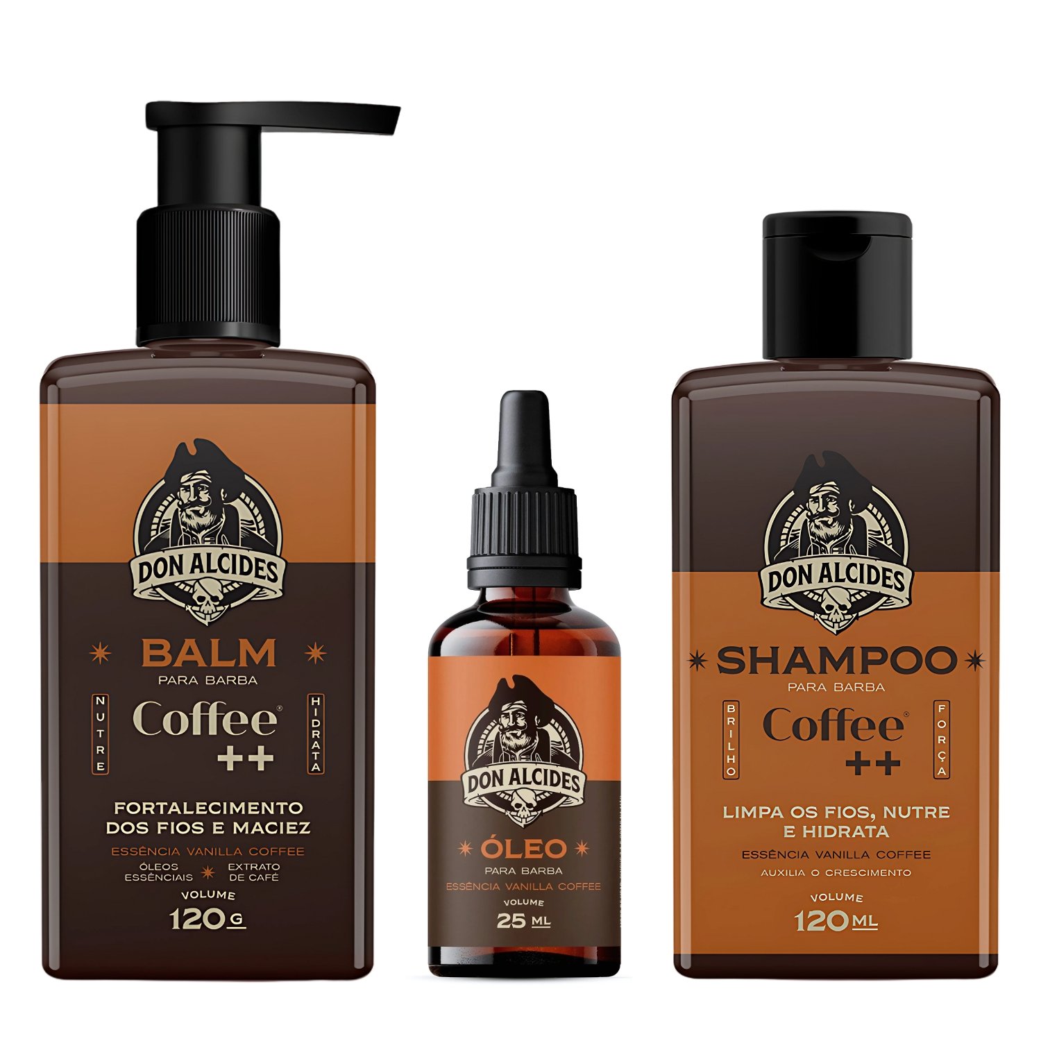 Kit Para Barba Shampoo + Balm + Óleo Don Alcides Coffee Café — DON ALCIDES