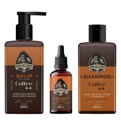 Kit Para Barba Shampoo + Balm + Óleo Don Alcides Coffee Café