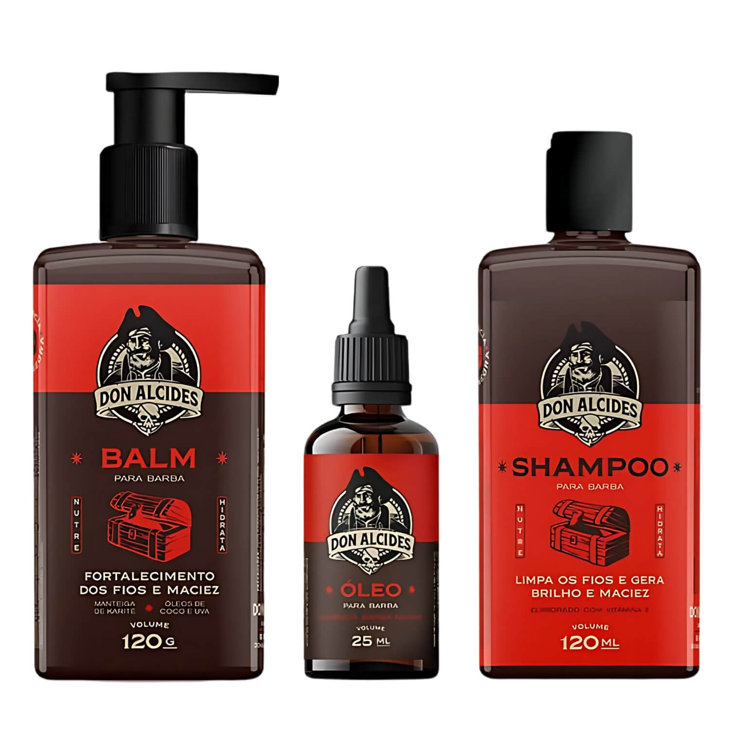 Kit para Barba Shampoo + Balm + Oleo Don Alcides Barba Negra — DON ALCIDES