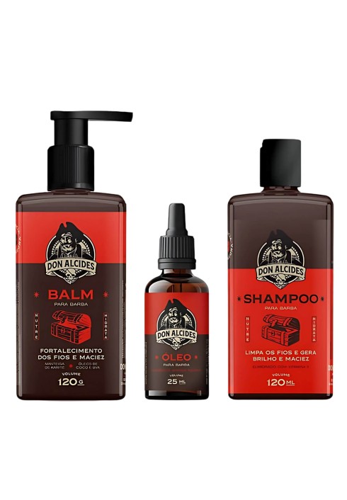 Kit para Barba Shampoo + Balm + Oleo Don Alcides Barba Negra — DON ALCIDES