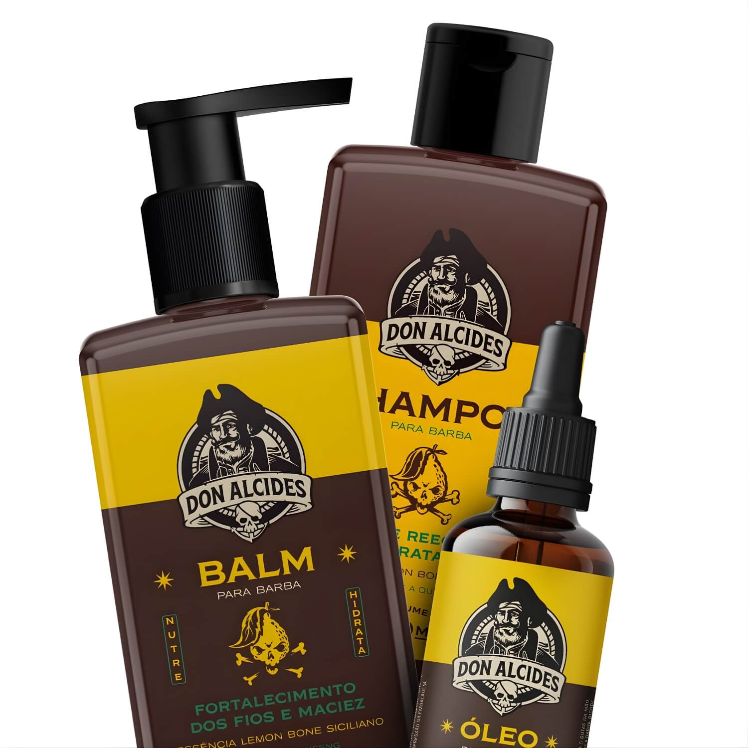 Kit pra Barba Don Alcides - Shampoo + Balm + Óleo Lemon Bone — DON ALCIDES